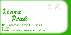 klara ptak business card